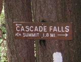 Cascade Falls trail marker